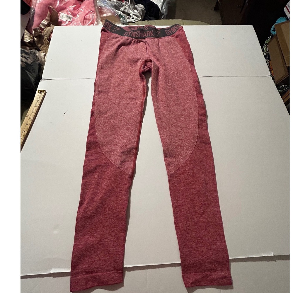Gymshark Flex High Waisted Seamless Leggings Red Pink Marl Sz Lg Yoga relaxed